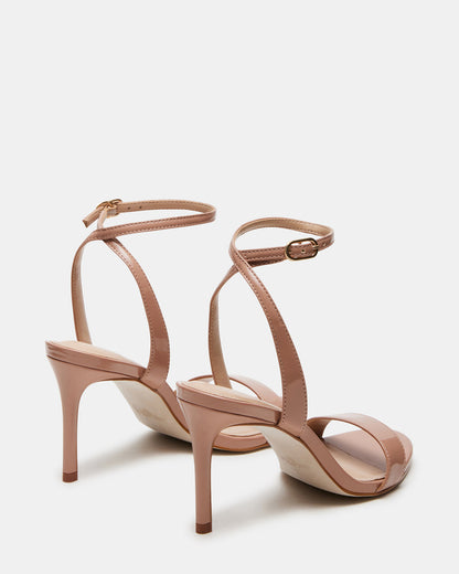 SUZIE Blush Patent Women's Open Toe Stiletto Strappy Heel