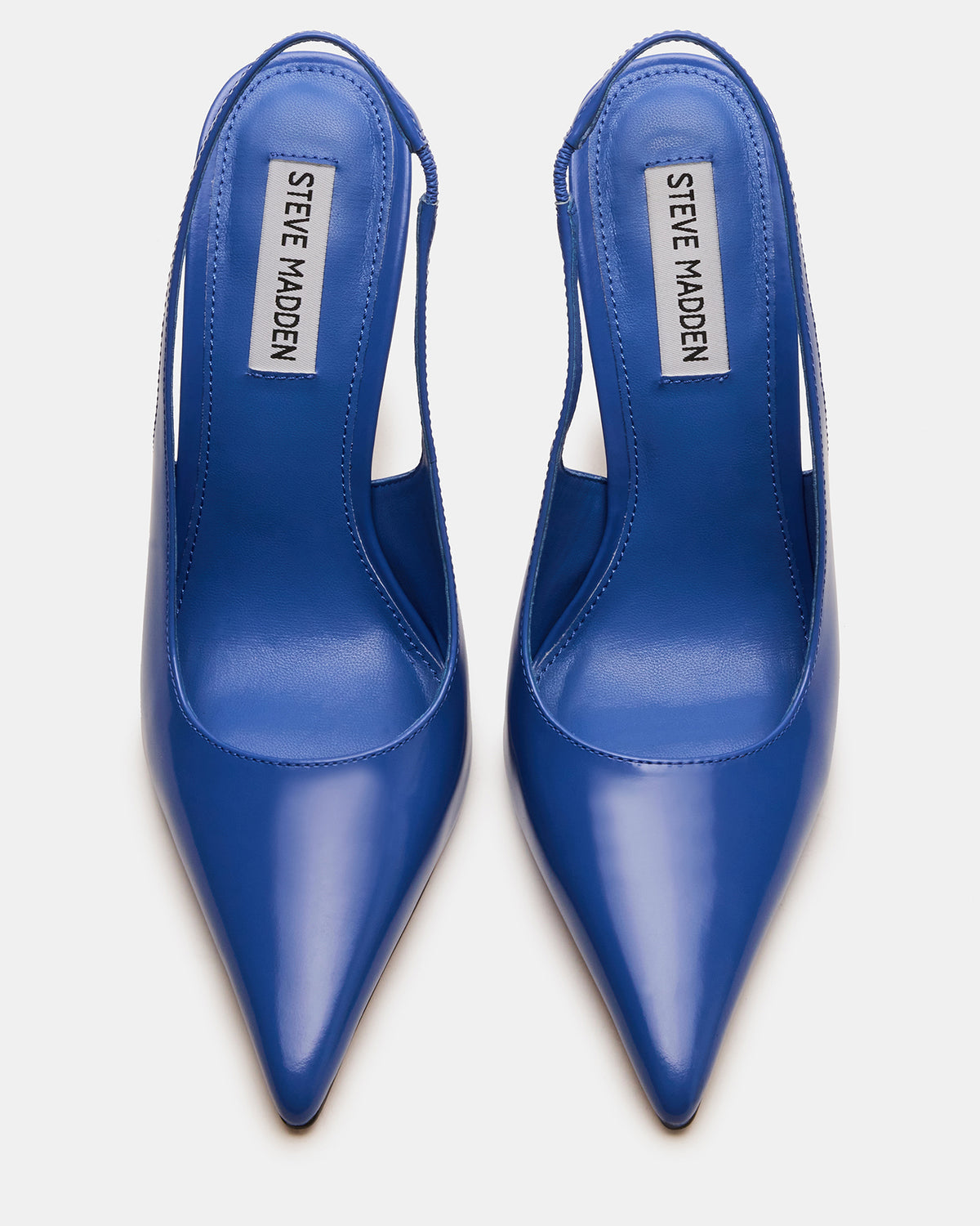REYES Blue Leather Slingback Stiletto Pointed-Toe Pump Women's Heel