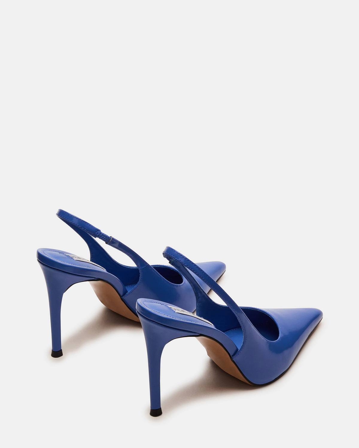 REYES Blue Leather Slingback Stiletto Pointed-Toe Pump Women's Heel