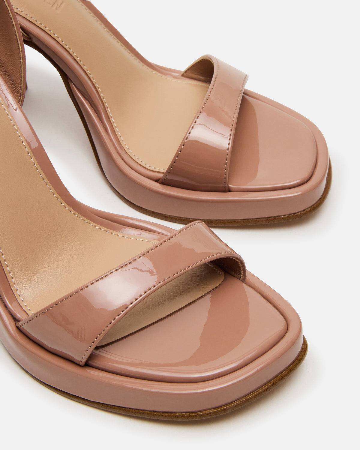 SULLIVAN Blush Patent Square-Toe Strappy Heel | Women's Heels