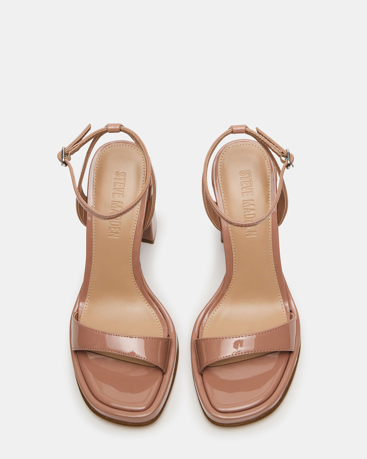 SULLIVAN Blush Patent Square-Toe Strappy Heel | Women's Heels