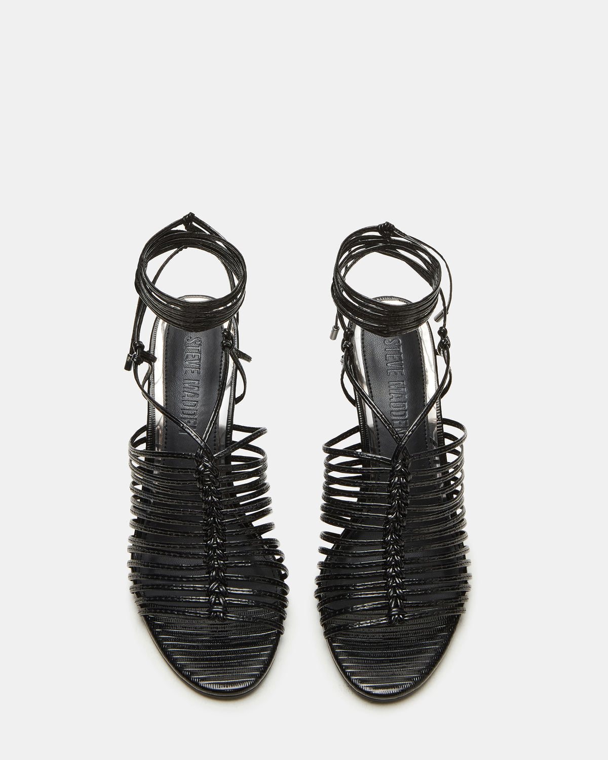 BRISTOWE Black Strappy Stiletto Heel | Women's Heels