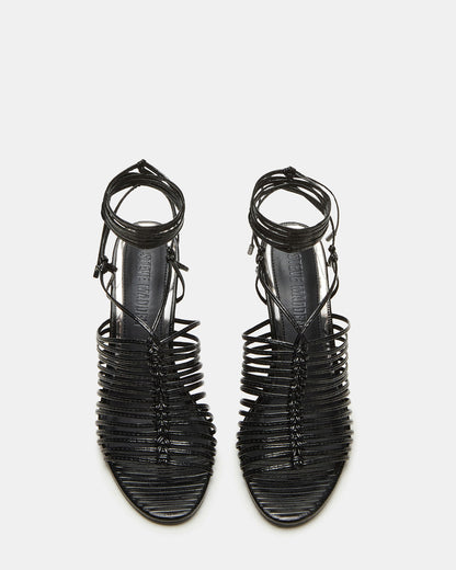 BRISTOWE Black Strappy Stiletto Heel | Women's Heels