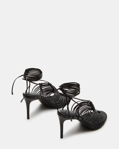 BRISTOWE Black Strappy Stiletto Heel | Women's Heels