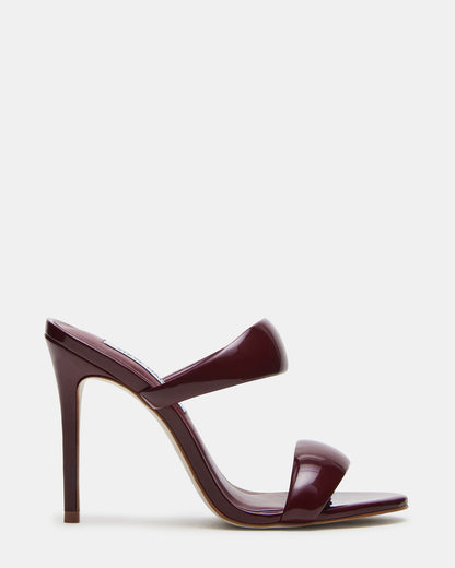 SATURN Wine Patent Stiletto Mule Women's Heel