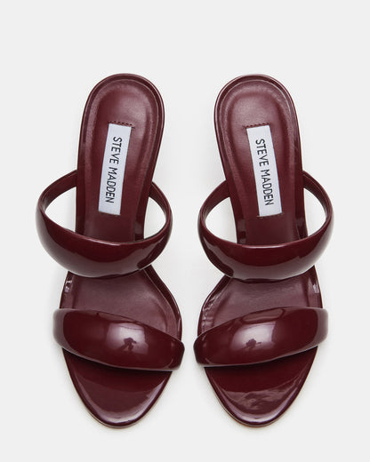 SATURN Wine Patent Stiletto Mule Women's Heel