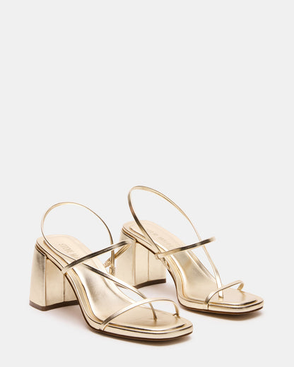 DIORA Gold Women's Strappy Square-Toe Heel