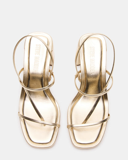 DIORA Gold Women's Strappy Square-Toe Heel