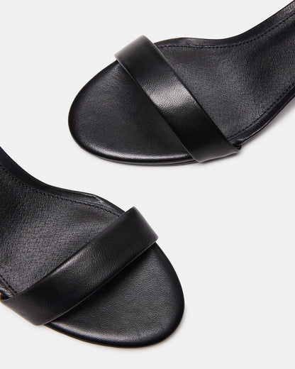 IRENEE Black Leather Women's 2 Inch Block Heel