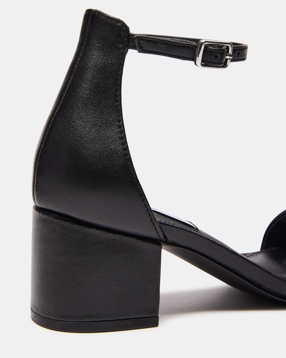 IRENEE Black Leather Women's 2 Inch Block Heel