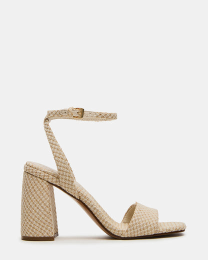 MESSA Raffia Women's Square-Toe Block Heel