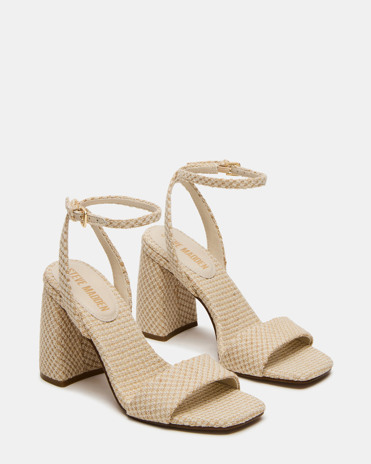 MESSA Raffia Women's Square-Toe Block Heel