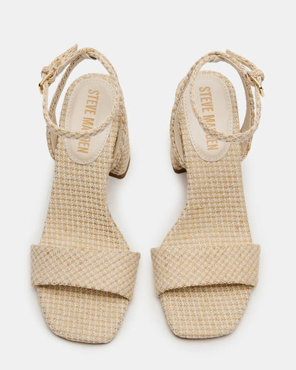 MESSA Raffia Women's Square-Toe Block Heel