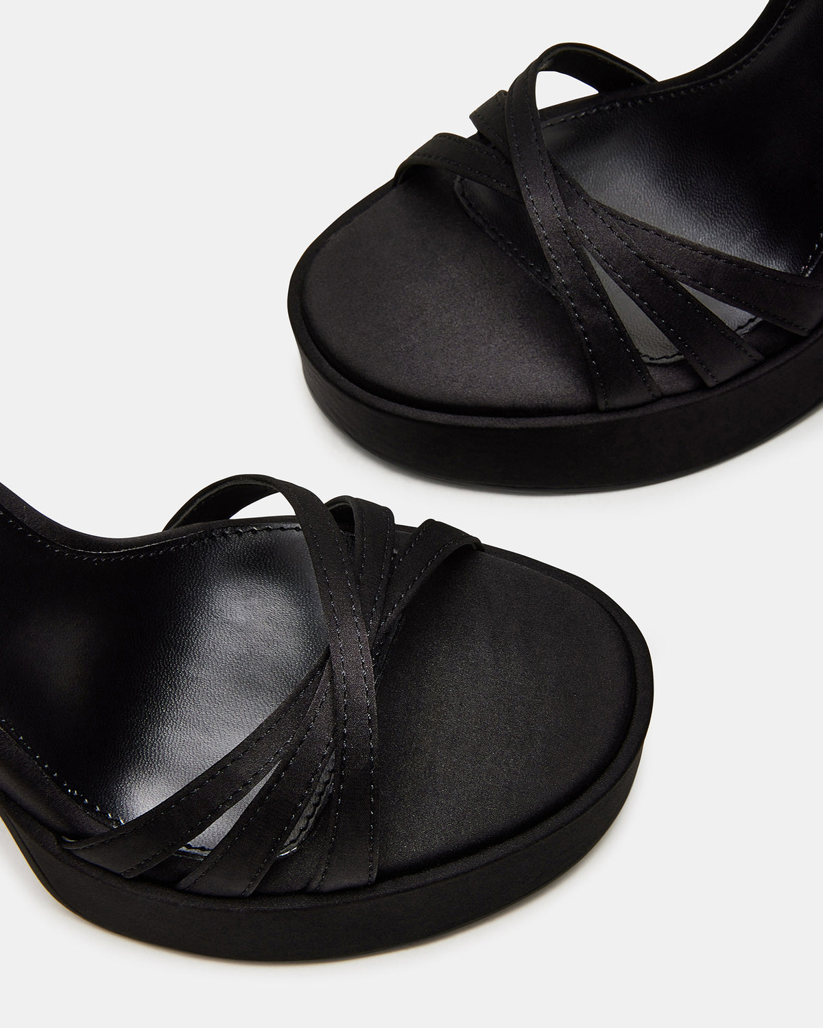 FLEET Black Strappy Platform Block Heel | Women's Heels