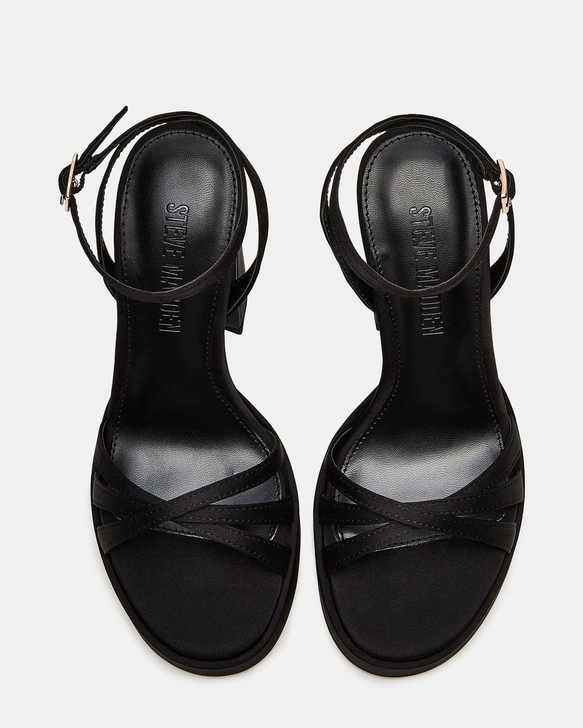 FLEET Black Strappy Platform Block Heel | Women's Heels