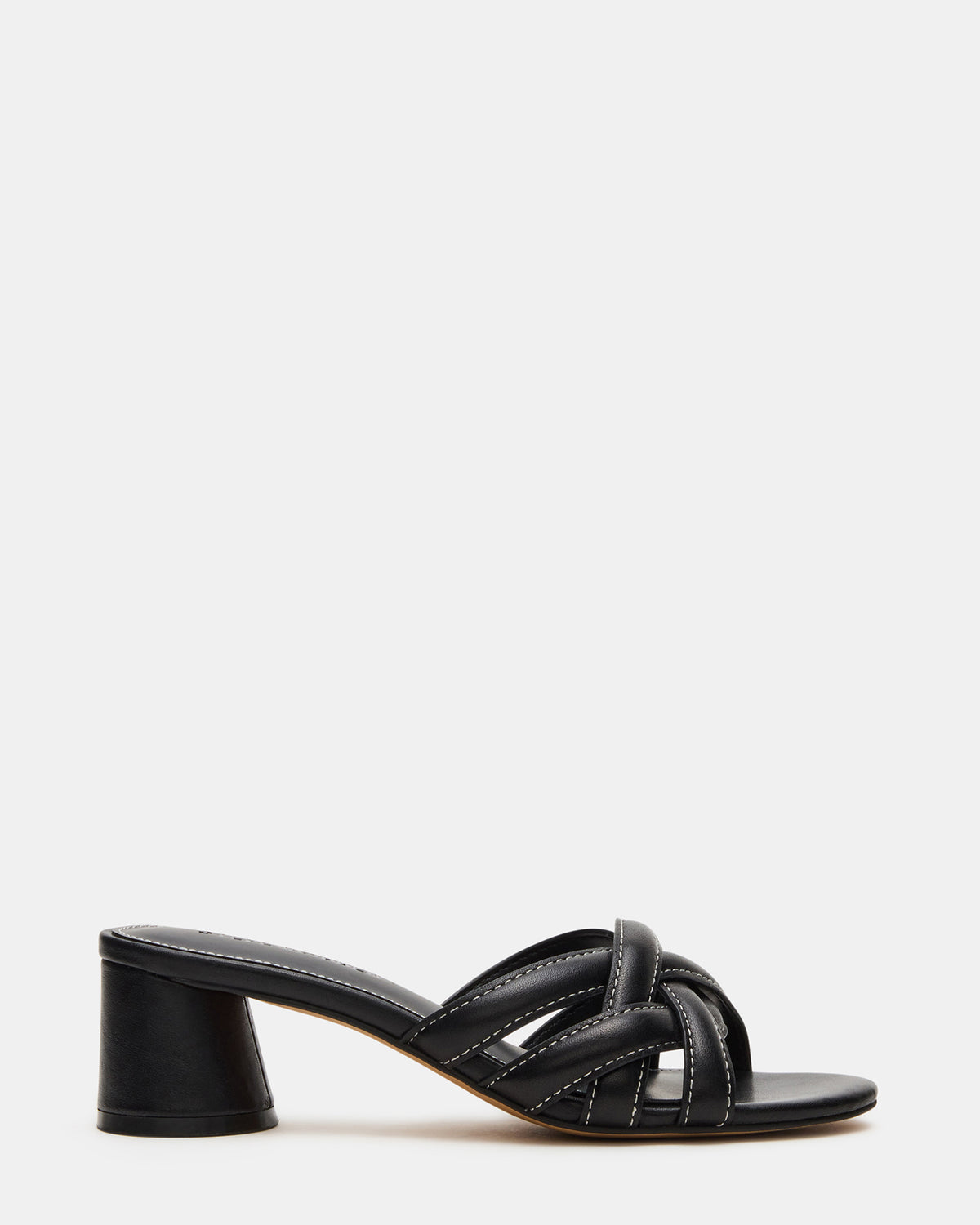 MARANO Black Leather Women's Mule Block Heel