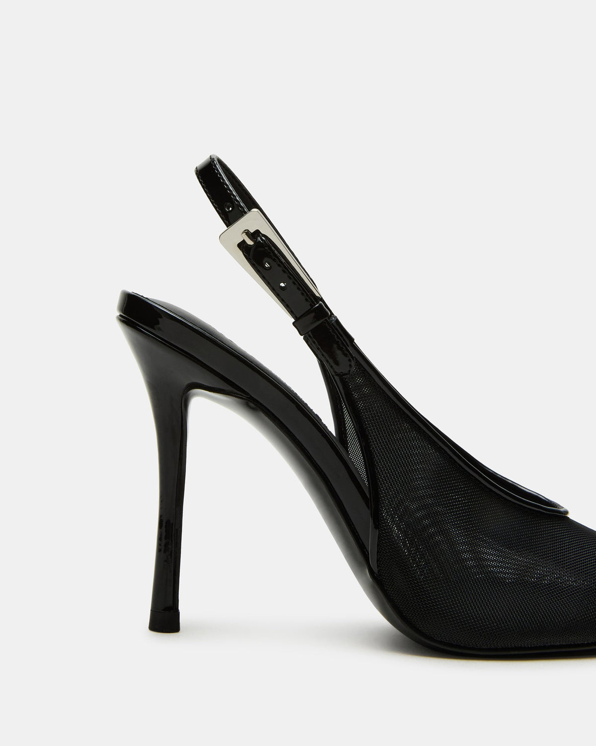 PRESCOTT Black Mesh Women's Slingback Stiletto Heel