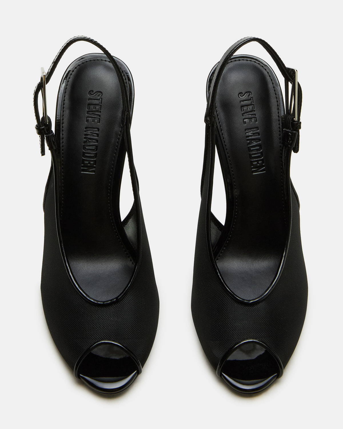 PRESCOTT Black Mesh Women's Slingback Stiletto Heel