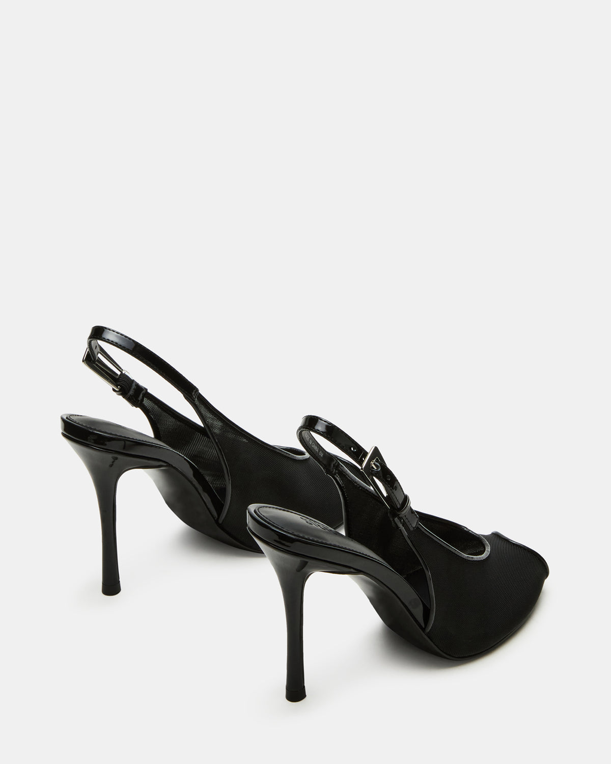 PRESCOTT Black Mesh Women's Slingback Stiletto Heel