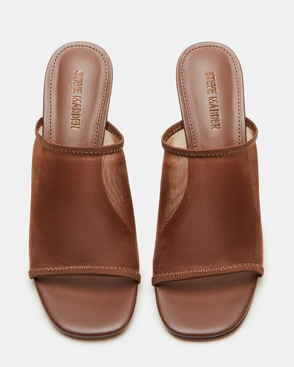 GLEAM Brown Women's Square-Toe Mule Heel