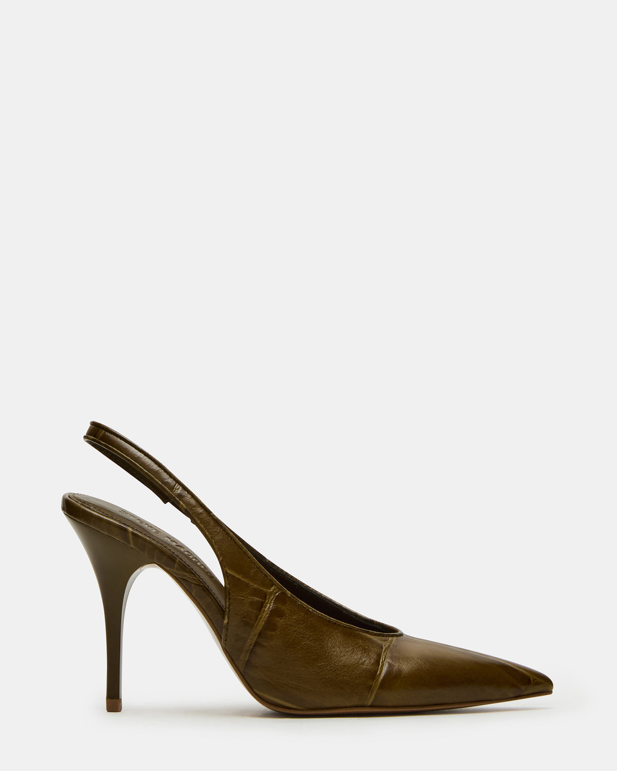 ANDROMEDA Green Crocodile Slingback Pointed-Toe Stiletto Pump Women's Heel