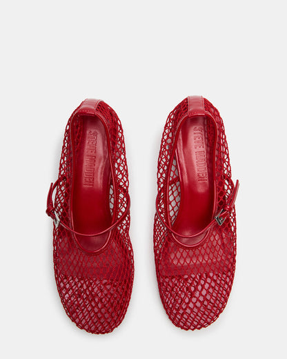 RAYNOR Red Women's Mary Jane Mesh Block Heel