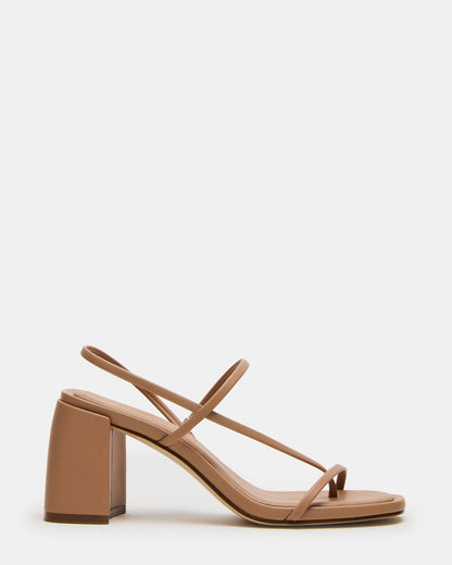 DIORA Natural Women's Strappy Square-Toe Heel