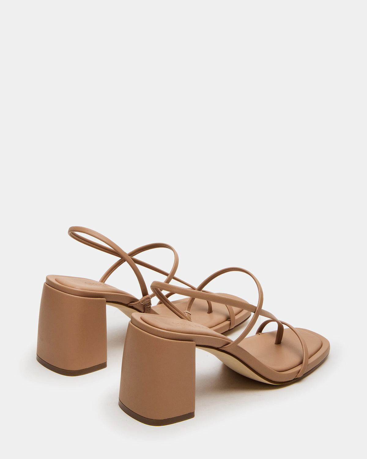 DIORA Natural Women's Strappy Square-Toe Heel