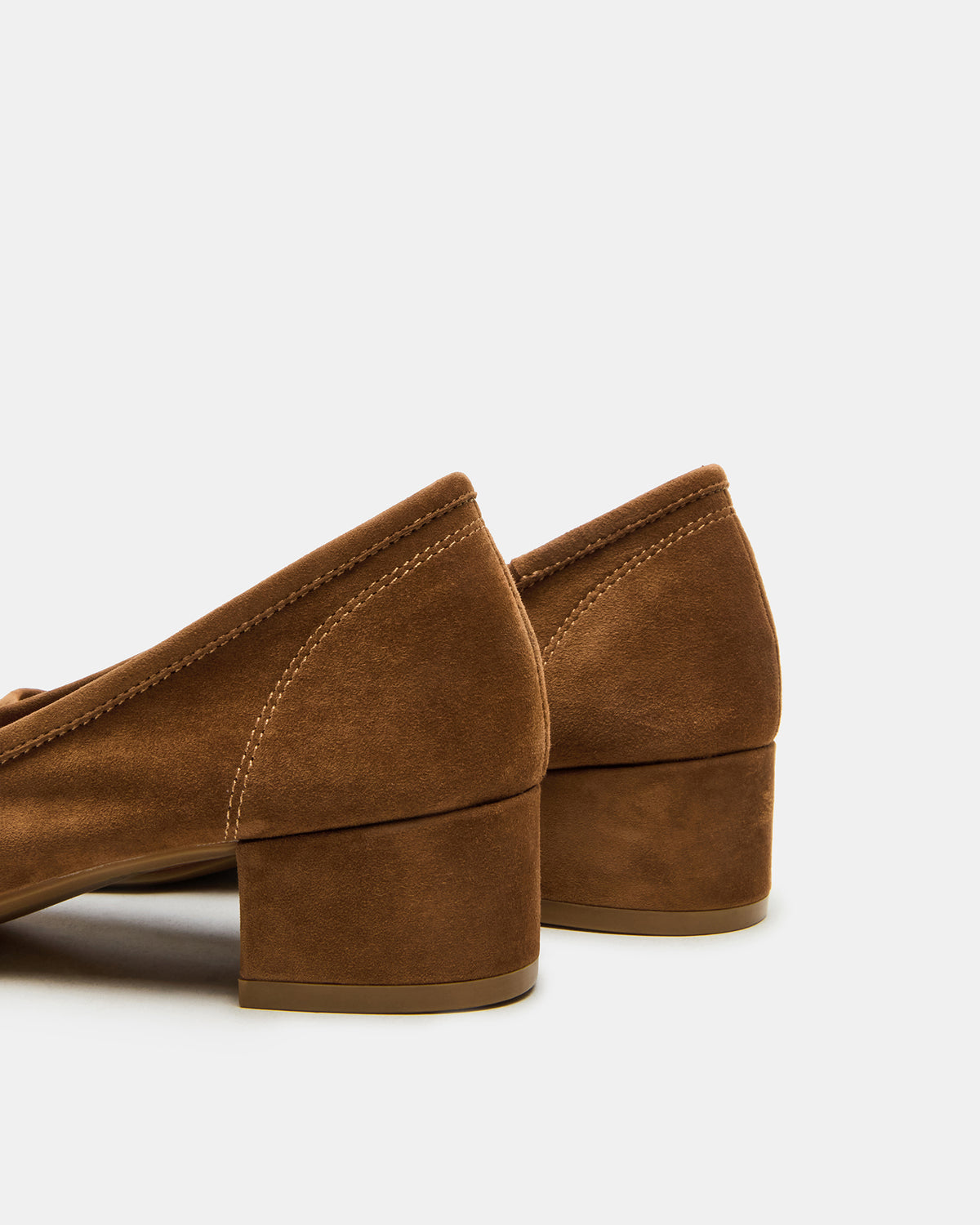 MOLLIE Chestnut Suede Ballet Women's Block Heels