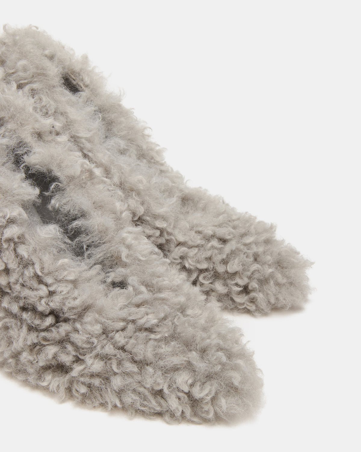 ACHILLES Light Blue Pointed-Toe Faux Fur Stiletto Women's Heel