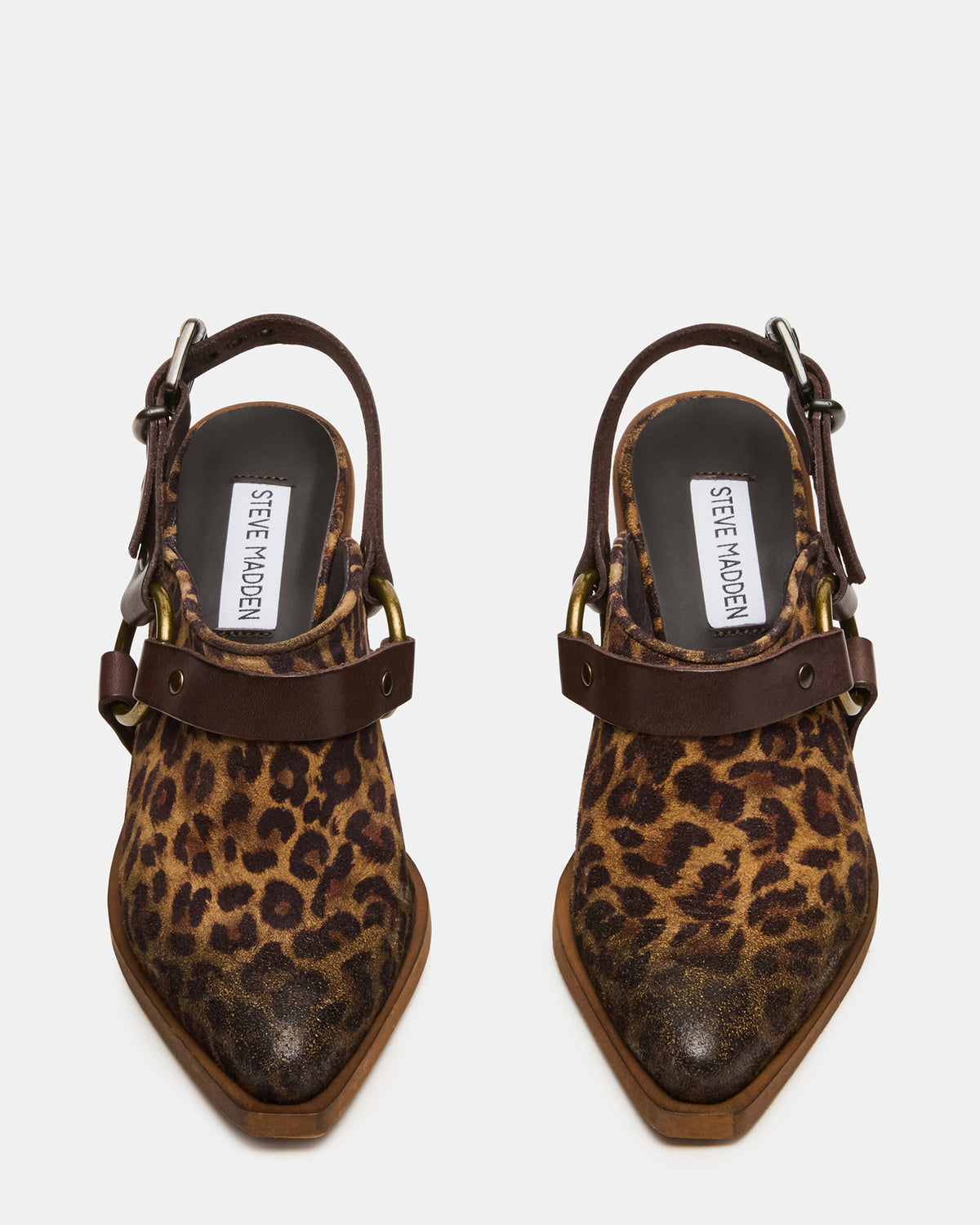 TALIKA Leopard Suede Pointed-Toe Buckle Slingback Women's Heel