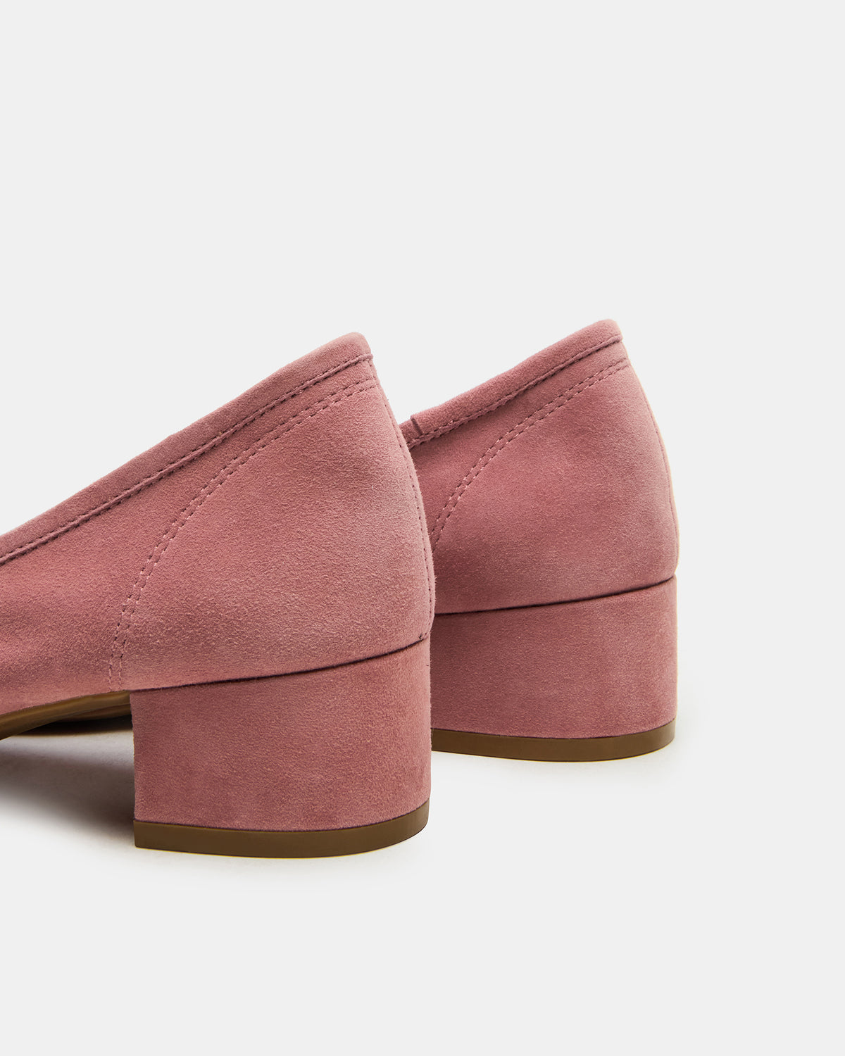 MOLLIE Mauve Suede Ballet Women's Block Heels
