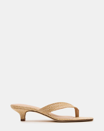 TRACIE Raffia Thong Strap Women's Kitten Heel