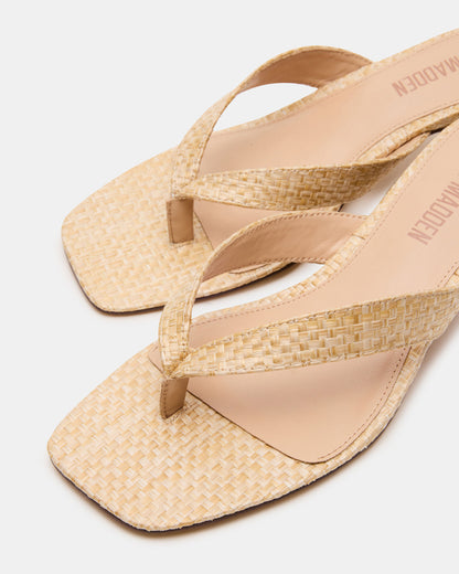 TRACIE Raffia Thong Strap Women's Kitten Heel