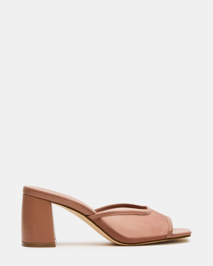 MADAME Mocha Square-Toe Mesh Mule Women's Heel