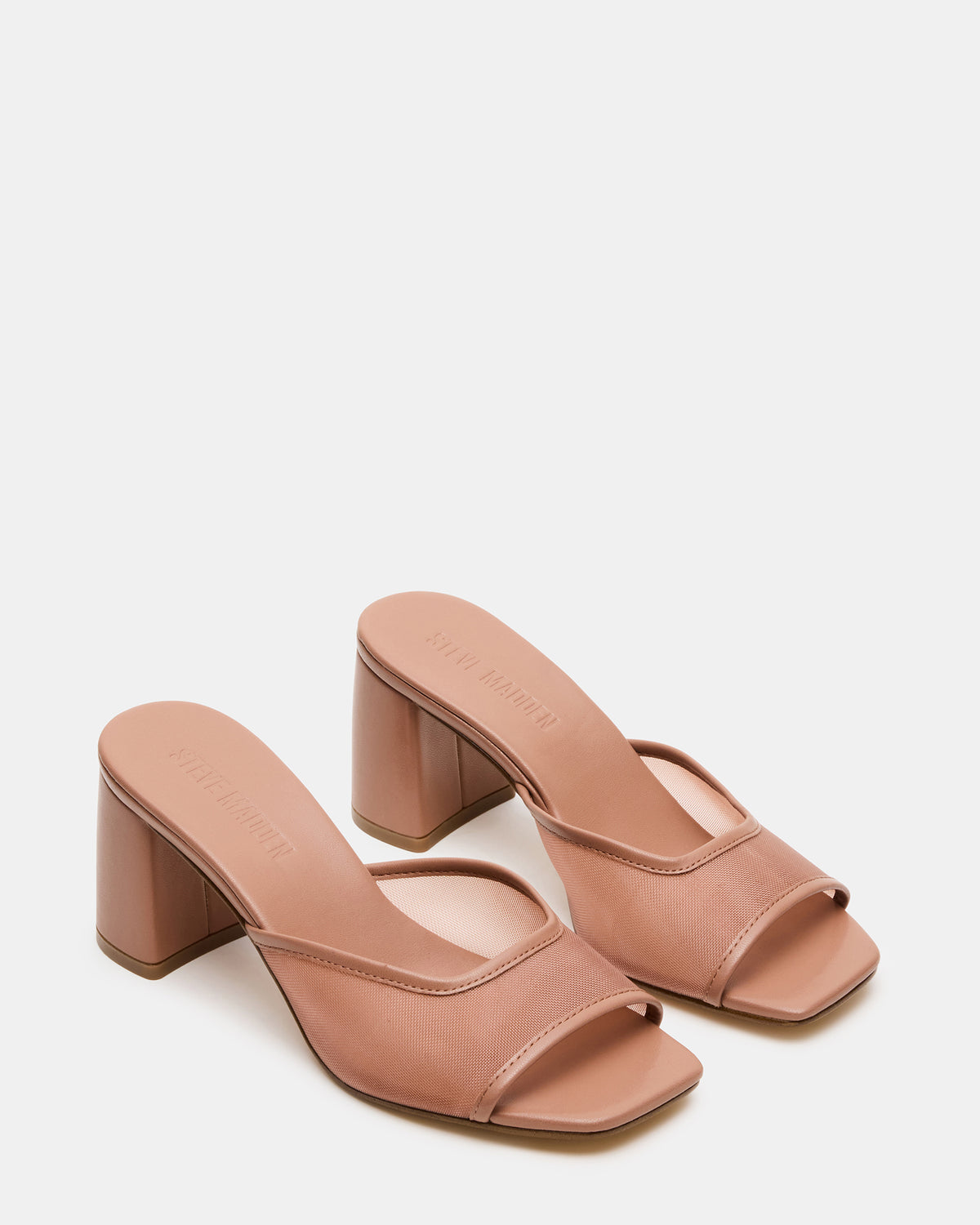 MADAME Mocha Square-Toe Mesh Mule Women's Heel