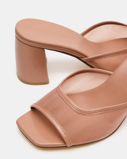 MADAME Mocha Square-Toe Mesh Mule Women's Heel