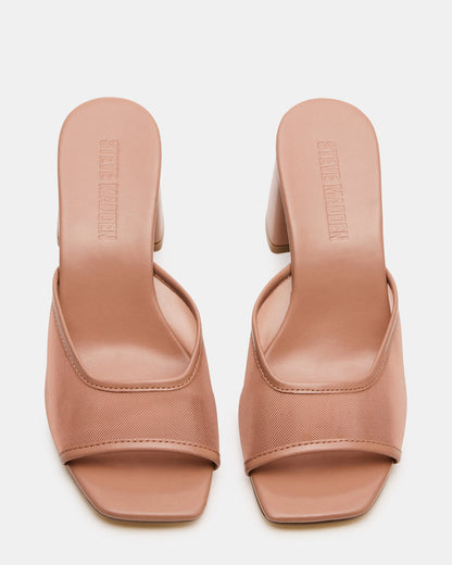 MADAME Mocha Square-Toe Mesh Mule Women's Heel