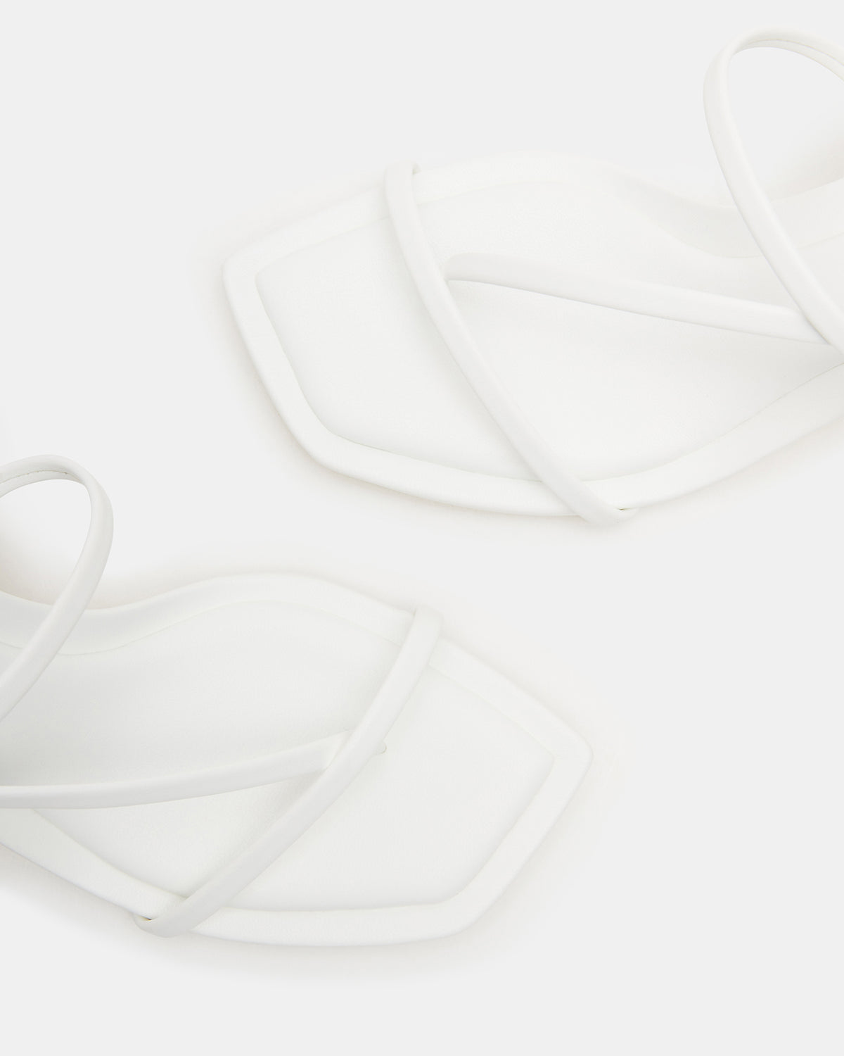LOCKE White Women's Dainty Strappy Square Toe Heel