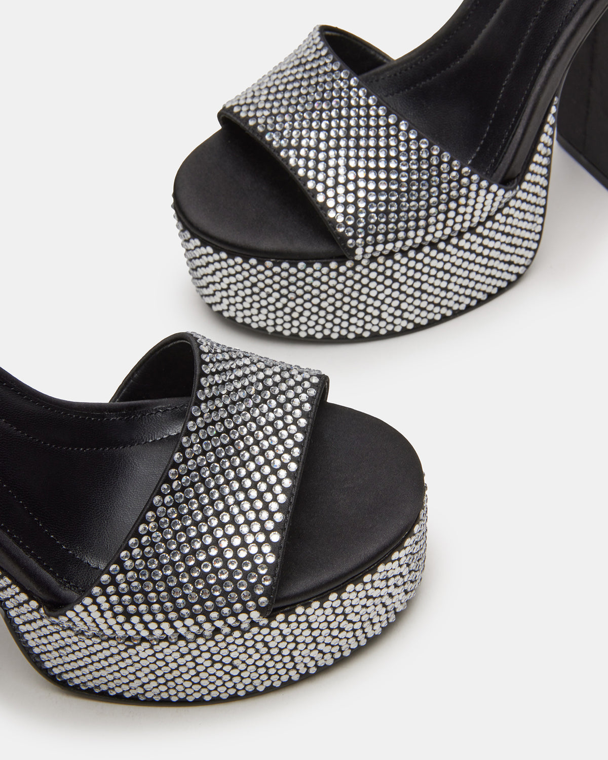 GLAM Rhinestones Platform Block Heel | Women's Heels