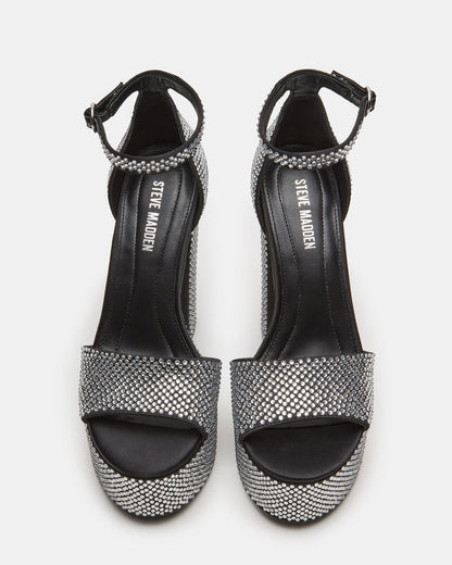 GLAM Rhinestones Platform Block Heel | Women's Heels