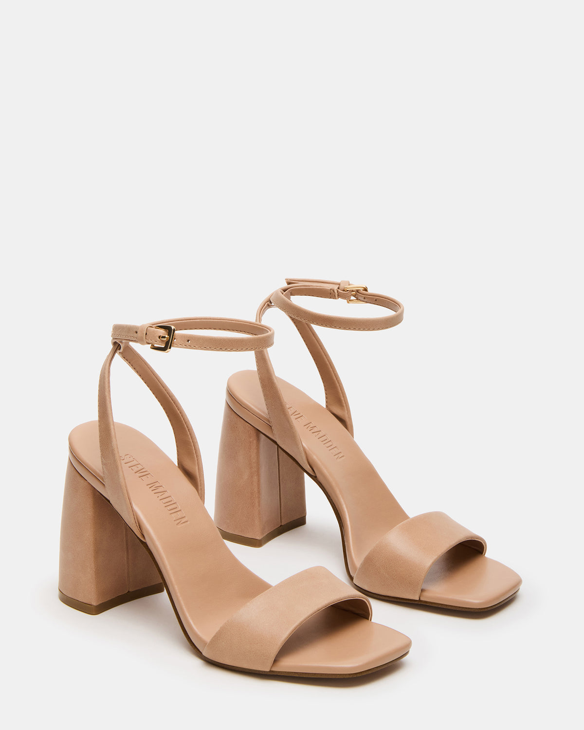 MESSA Natural Leather Women's Square-Toe Block Heel