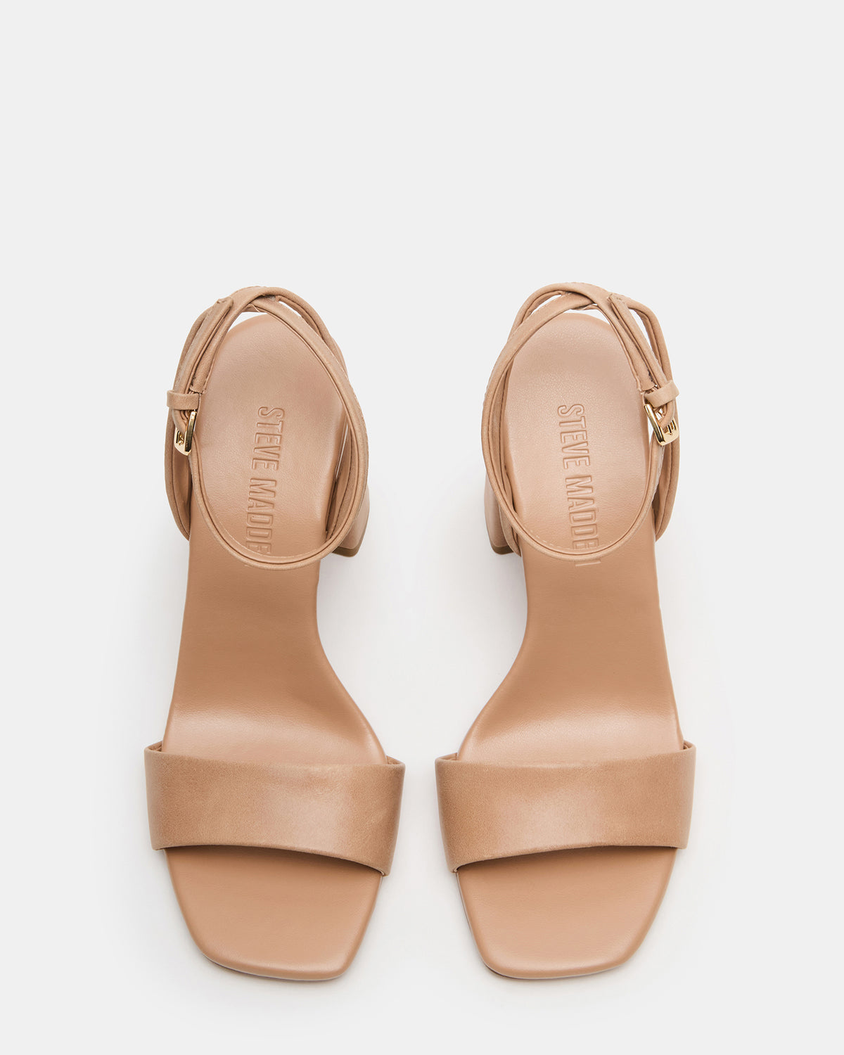 MESSA Natural Leather Women's Square-Toe Block Heel