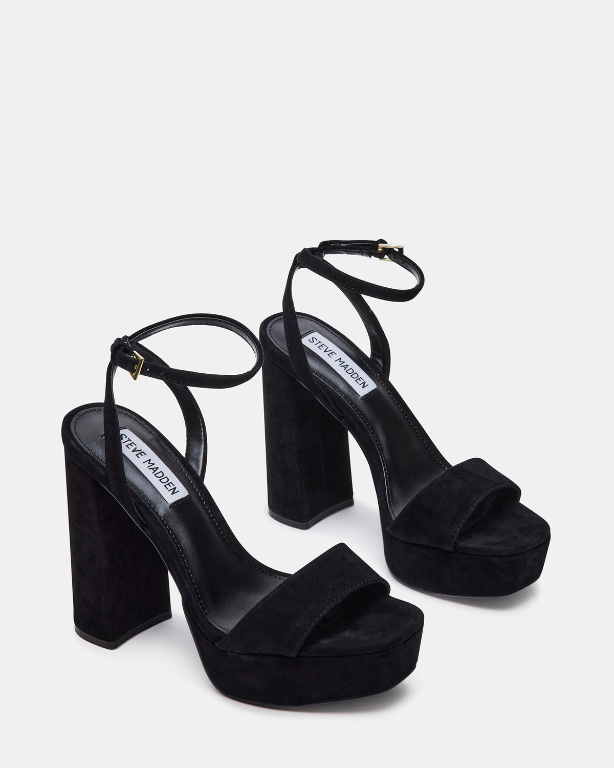 LESSA Black Suede Platform Block Heel | Women's Heels