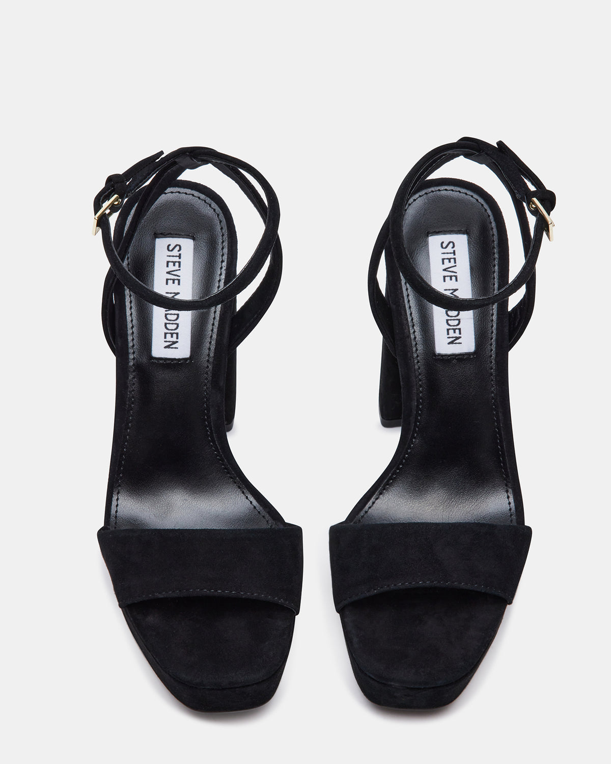 LESSA Black Suede Platform Block Heel | Women's Heels