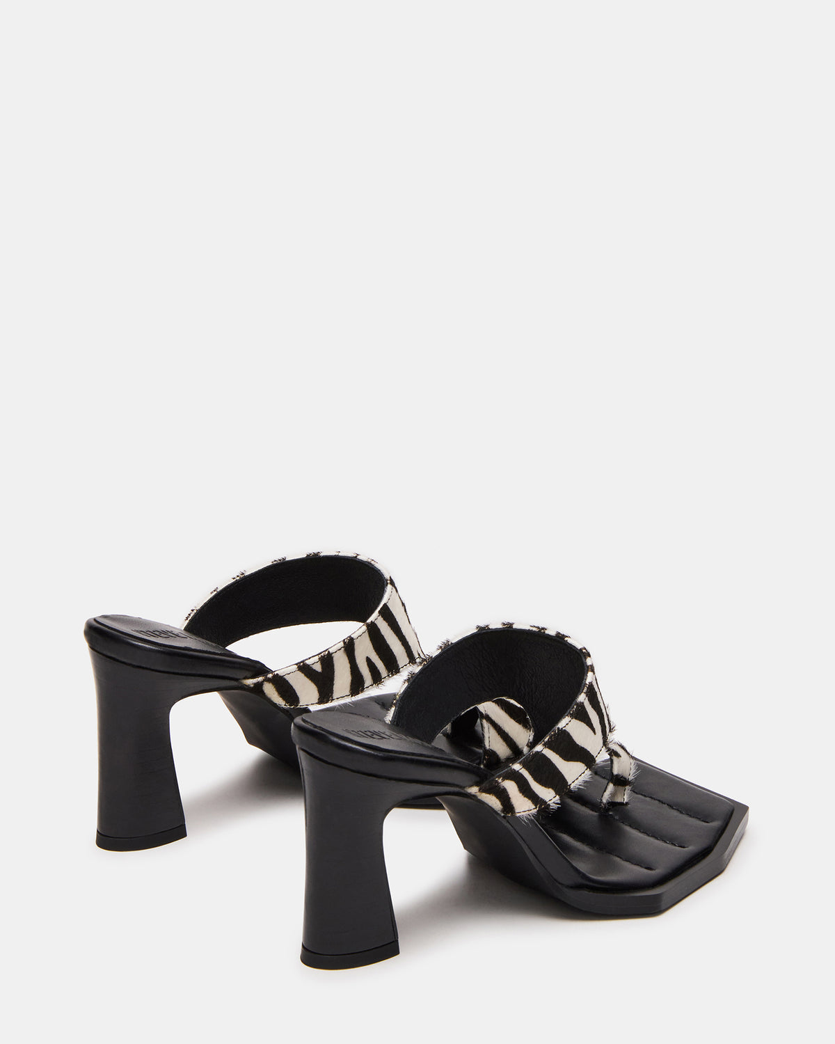 ALAMEDA Zebra Square-Toe Mule Women's Heel
