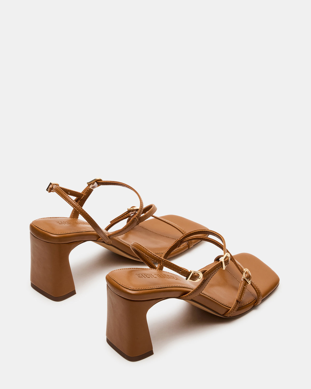 VANTAGE Caramel Women's Square-Toe Strappy Slingback Heel