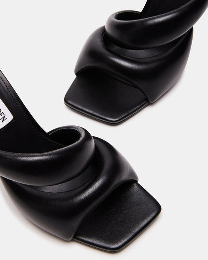 KLOSS Black Tubular Square Toe Mule | Women's Heels