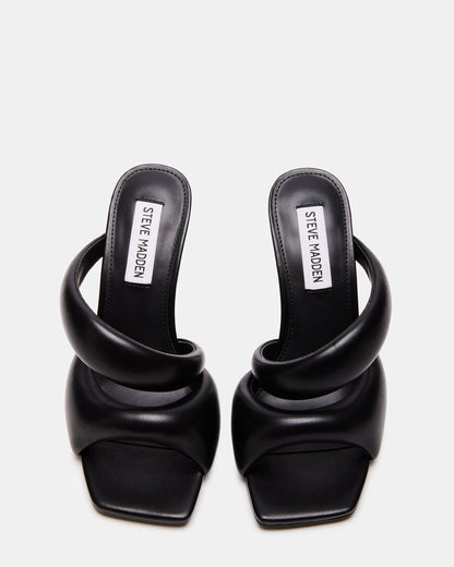 KLOSS Black Tubular Square Toe Mule | Women's Heels