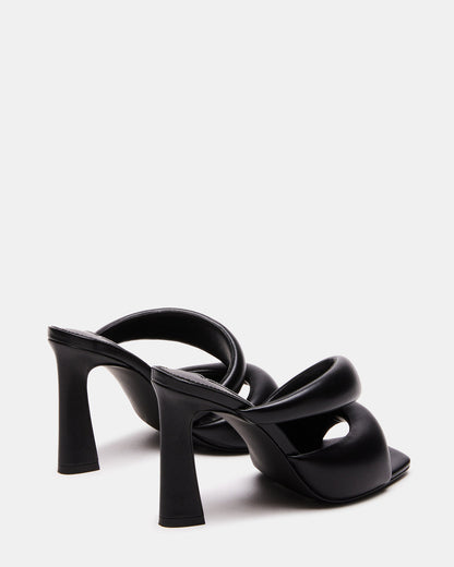 KLOSS Black Tubular Square Toe Mule | Women's Heels